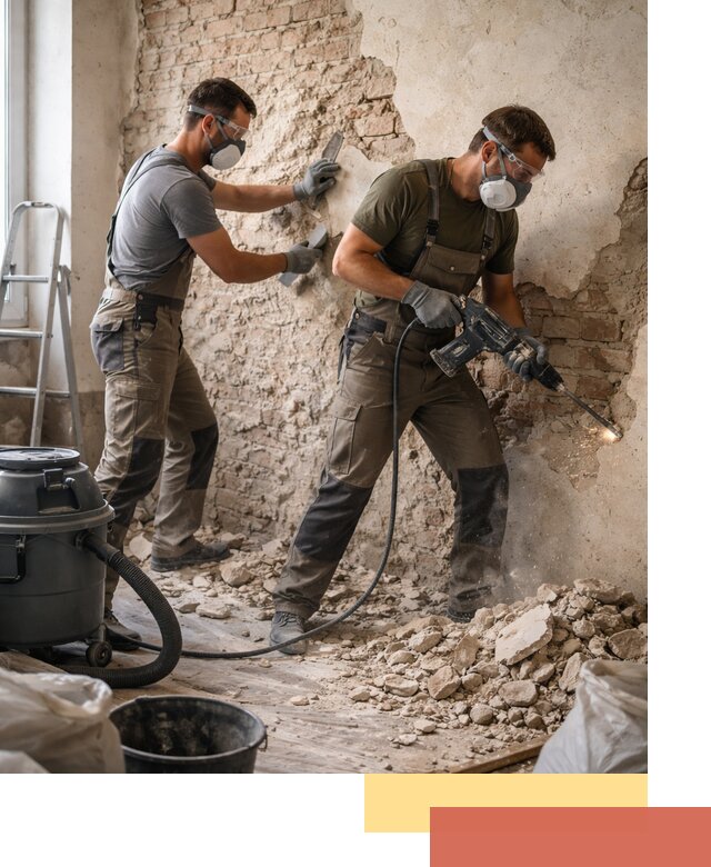 Демонтаж штукатурки со стен в Дзержинске быстро и аккуратно