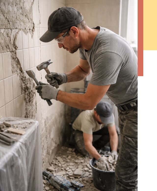 Демонтаж плитки со стен в Дзержинске от 864 руб. — быстро и недорого | ОТДЕЛОЧНИК-Дзр