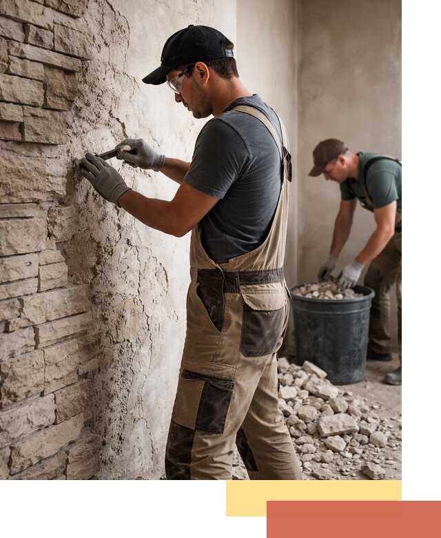 Демонтаж декоративного камня в Дзержинске профессионально и безопасно