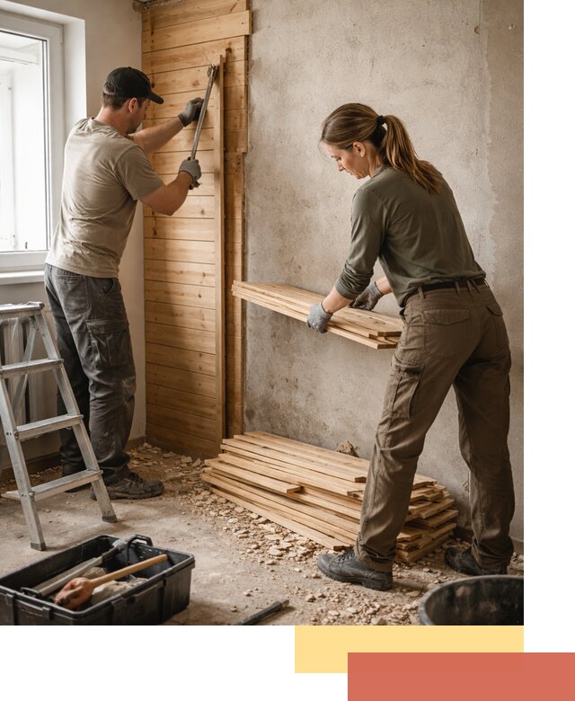 Демонтаж вагонки со стен в Дзержинске — профессиональный демонтаж