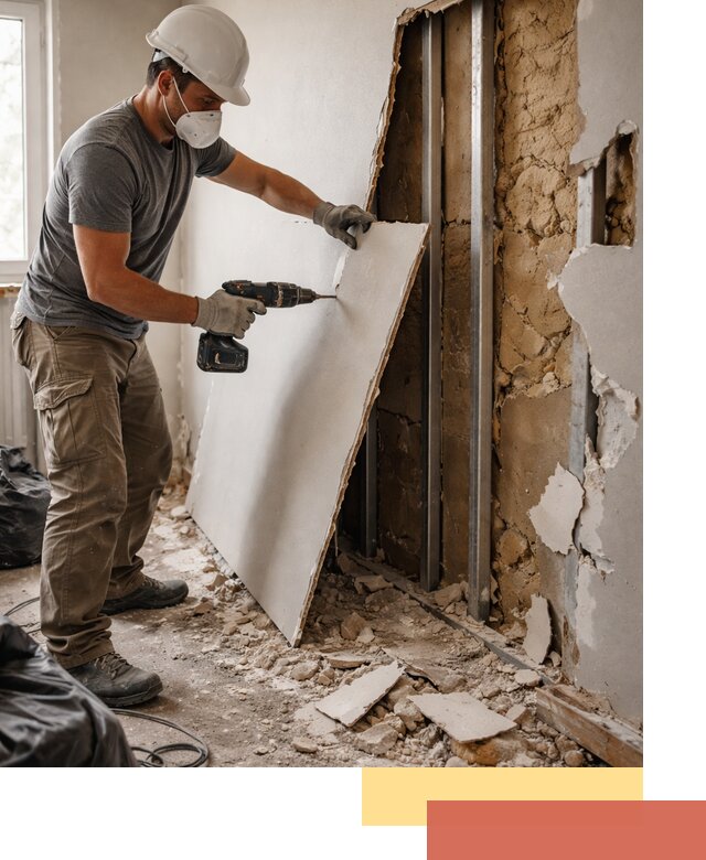 Демонтаж гипсокартона со стен в Дзержинске качественно и быстро