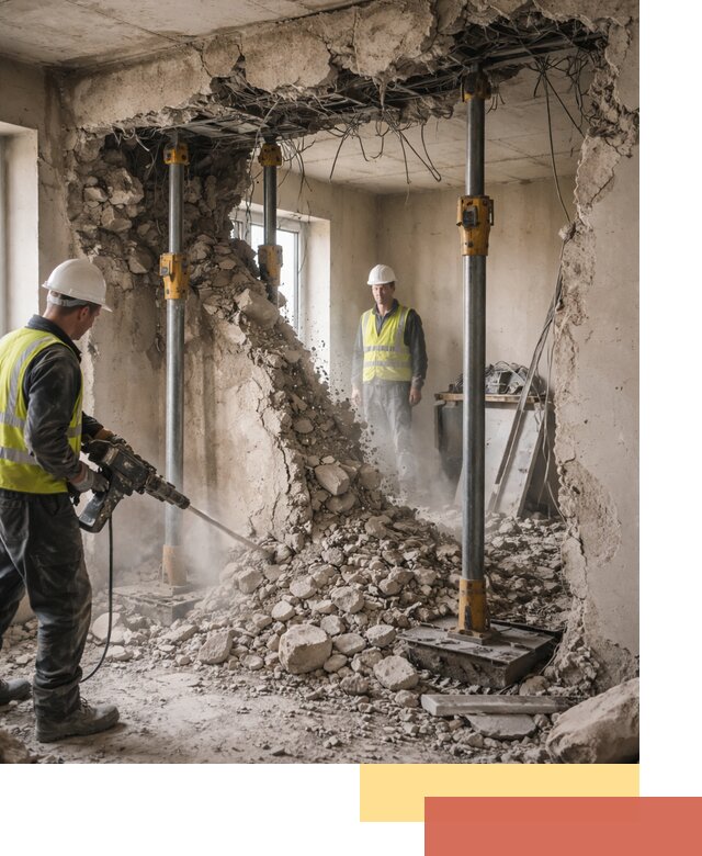 Снос несущих стен в Дзержинске с гарантией безопасности и качества