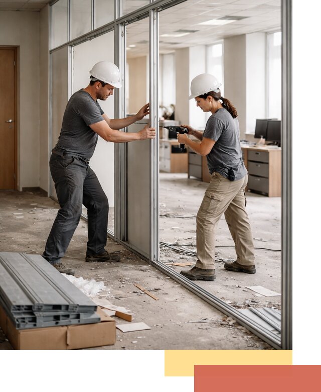 Демонтаж алюминиевых перегородок в Дзержинске быстро и аккуратно