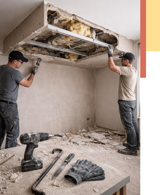 Демонтаж короба из гипсокартона в Дзержинске от 1545 руб. — быстро и недорого | ОТДЕЛОЧНИК-Дзр