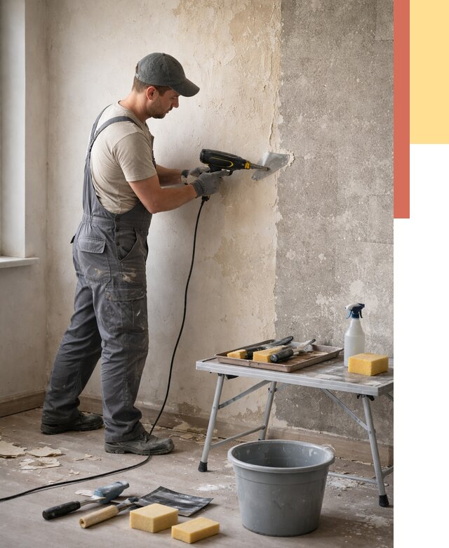 Очистка стен от клея в Дзержинске от 1881 руб. — снятие и удаление клея со стен | ОТДЕЛОЧНИК-Дзр