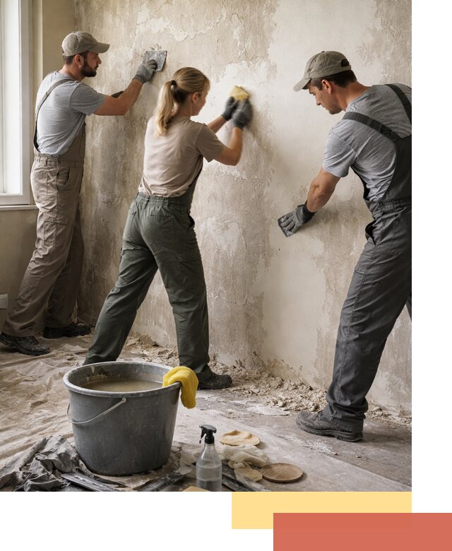 Очистка стен от клея и грунтовки в Дзержинске качественно и быстро