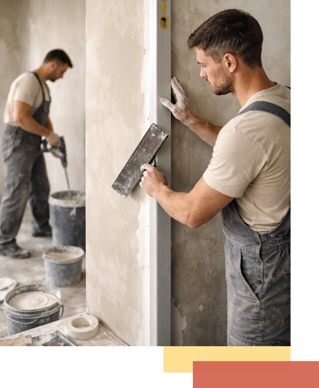 Выведение углов стен в Дзержинске: монтаж и оштукатуривание