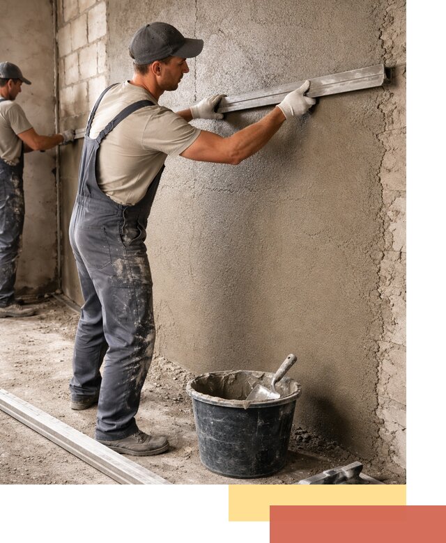 Штукатурка стен цементно-песчаная в Дзержинске профессионально