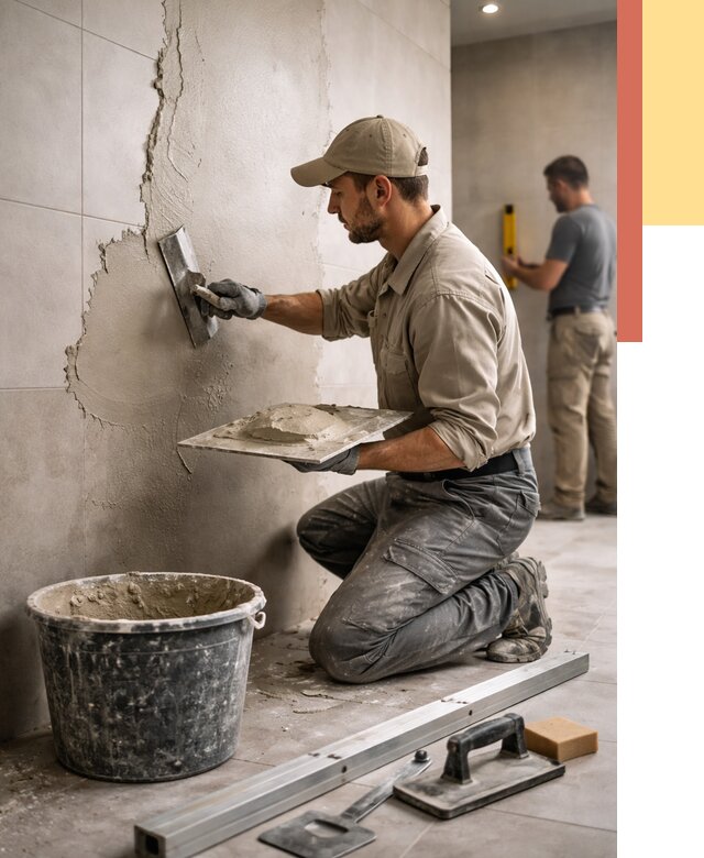 Штукатурка стен в ванной в Дзержинске от 4575 руб./м² — выравнивание под ключ | ОТДЕЛОЧНИК-Дзр