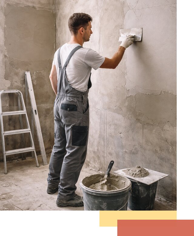 Штукатурка стен в ванной под ключ в Дзержинске