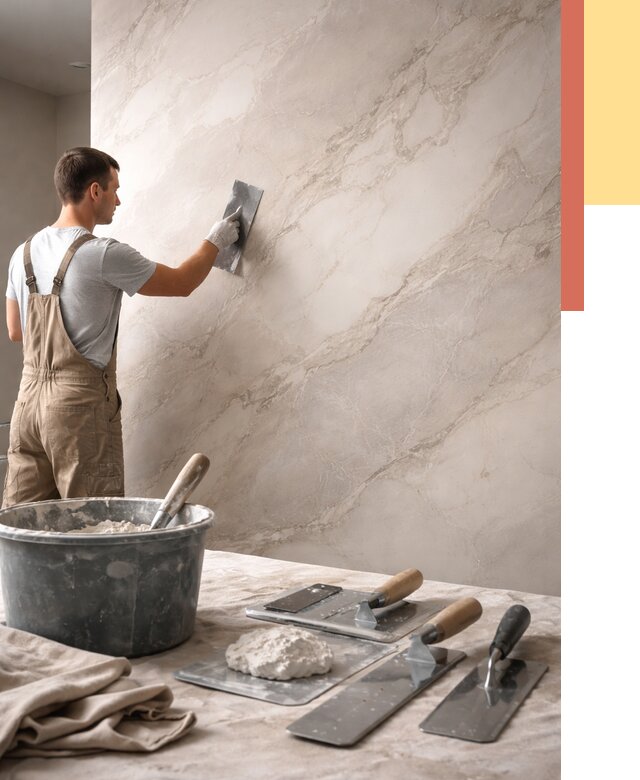 Декоративная штукатурка под мрамор в Дзержинске от 2847 руб./м² — быстро и недорого | ОТДЕЛОЧНИК-Дзр