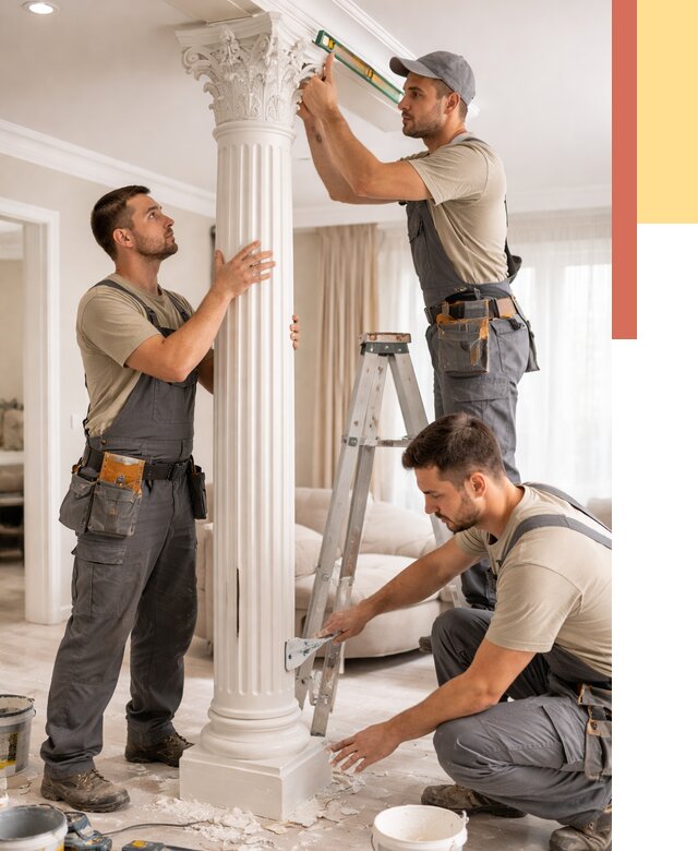 Установка декоративных колонн в Дзержинске от 12200 руб. под ключ | ОТДЕЛОЧНИК-Дзр