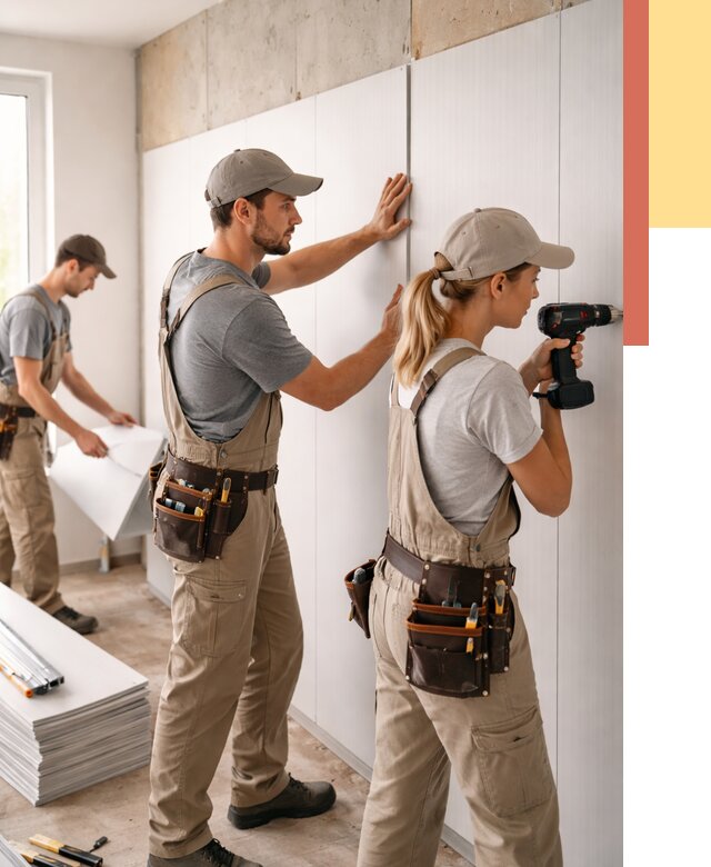 Монтаж ПВХ панелей на стены в Дзержинске от 458 руб/м2 — быстро и недорого | ОТДЕЛОЧНИК-Дзр