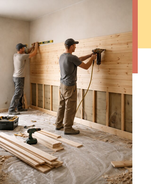 Монтаж деревянной вагонки на стены в Дзержинске от 7625 руб. | Услуги монтажа вагонки | ОТДЕЛОЧНИК-Дзр