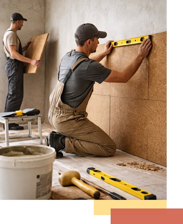 Монтаж пробковых панелей на стены в Дзержинске быстро и качественно