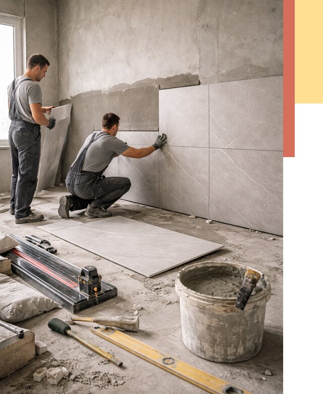 Облицовка стен керамогранитом в Дзержинске от 4270 руб./м² — услуги под ключ | ОТДЕЛОЧНИК-Дзр