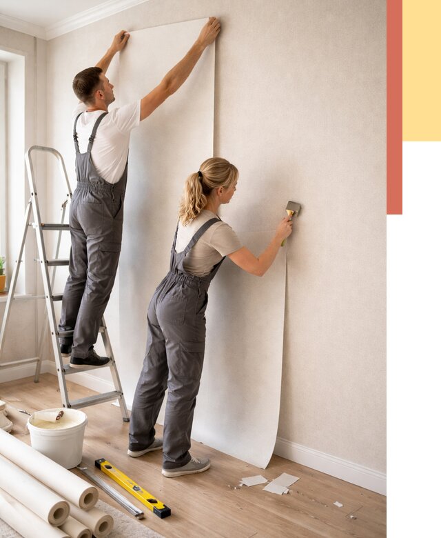 Поклейка флизелиновых обоев в Дзержинске от 6100 руб. | Быстро и недорого — ОТДЕЛОЧНИК-Дзр