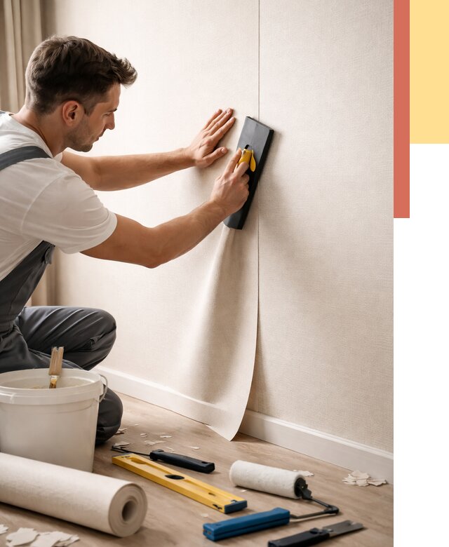 Поклейка виниловых обоев в Дзержинске от 4575 руб. | Быстро и недорого — ОТДЕЛОЧНИК-Дзр