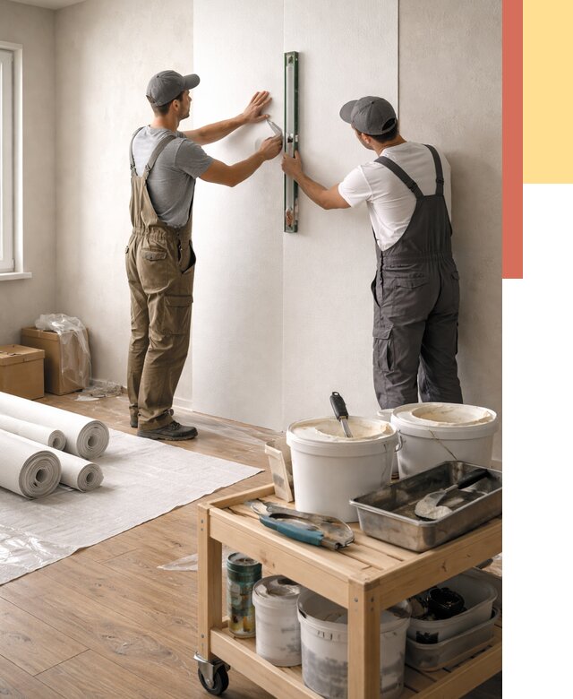 Поклейка стеклообоев в Дзержинске от 6609 руб. за м2 — быстро и недорого | ОТДЕЛОЧНИК-Дзр