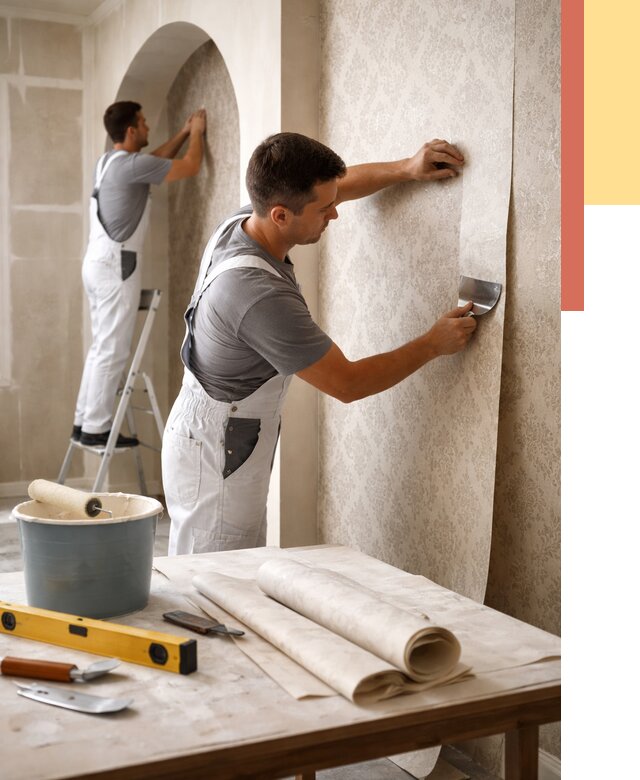 Поклейка обоев на сложные стены в Дзержинске от 2847 руб. под ключ | ОТДЕЛОЧНИК-Дзр