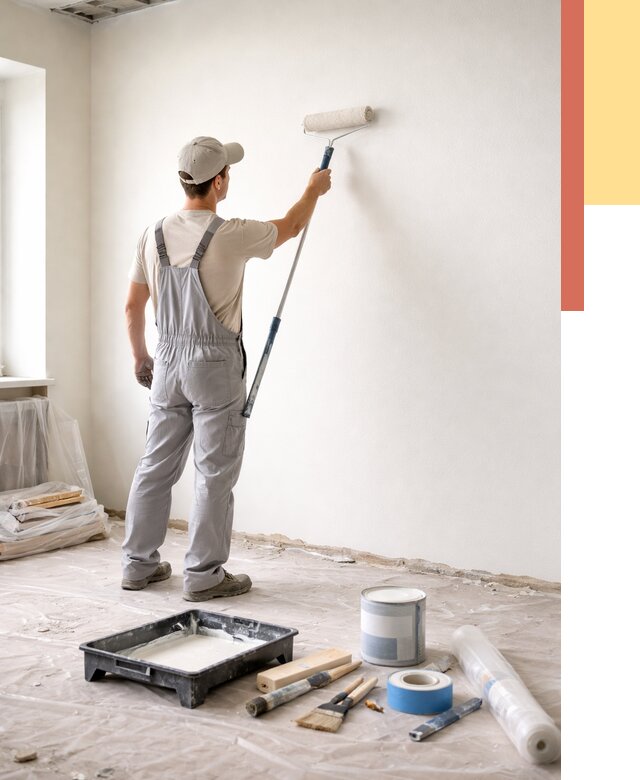 Покраска стен водоэмульсионной краской в Дзержинске от 458 руб. за м² | ОТДЕЛОЧНИК-Дзр