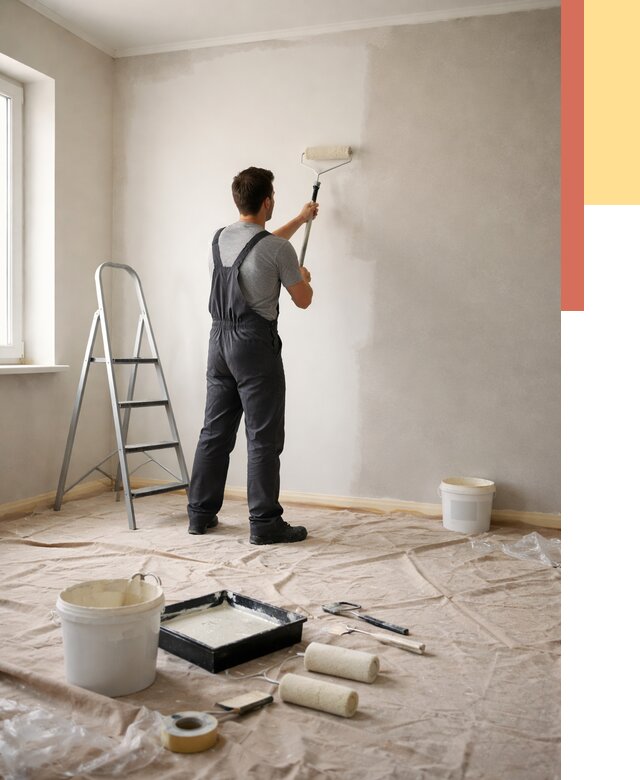 Покраска стен моющейся краской в Дзержинске от 356 руб./м² — быстро и недорого | ОТДЕЛОЧНИК-Дзр