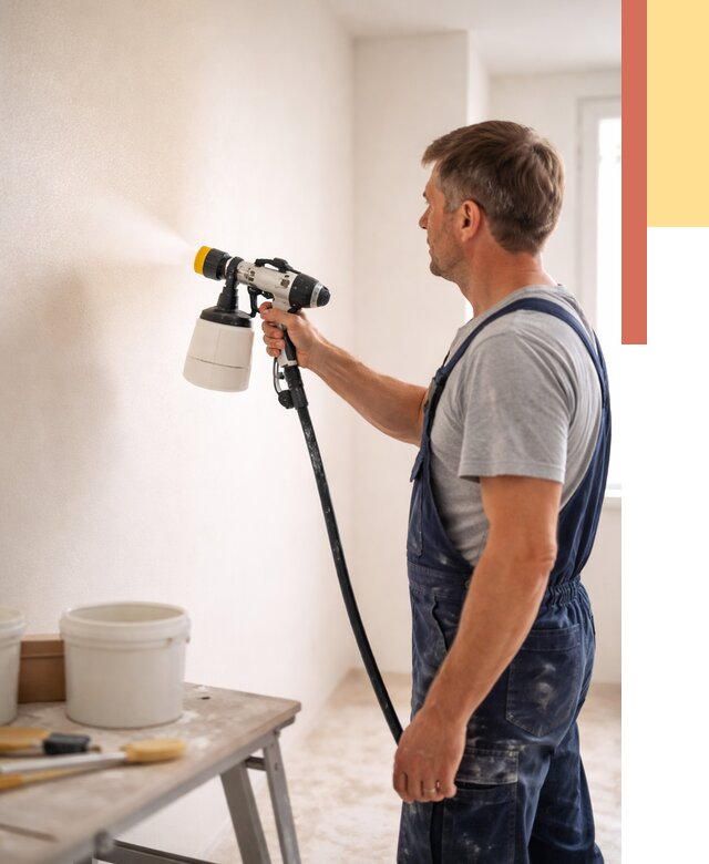 Покраска стен краскопультом в Дзержинске от 7625 руб. — механизированная покраска | ОТДЕЛОЧНИК-Дзр