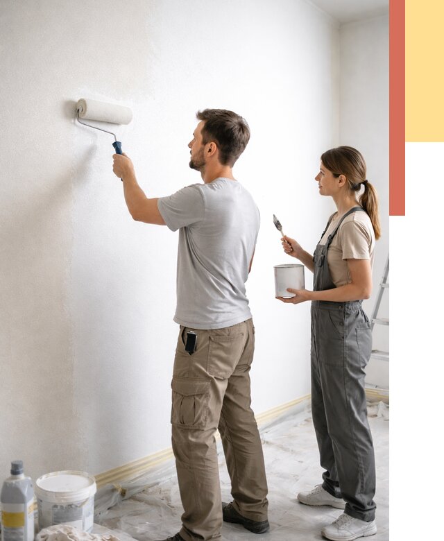 Окраска стен по стеклохолсту в Дзержинске от 4575 руб/м² под ключ | ОТДЕЛОЧНИК-Дзр