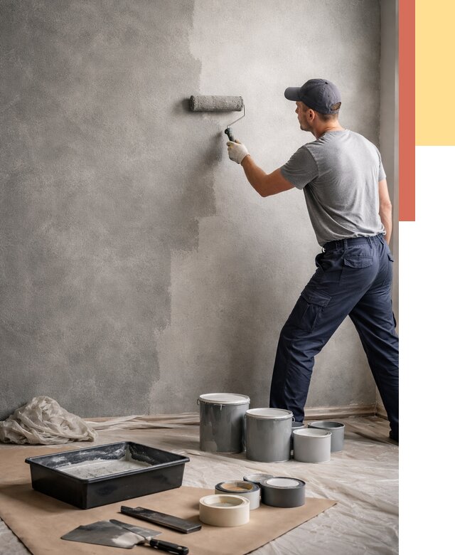 Покраска стен под бетон в Дзержинске от 661 руб. за м2 — быстро и недорого | ОТДЕЛОЧНИК-Дзр