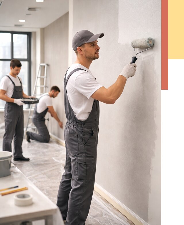 Покраска стен в офисе в Дзержинске от 8642 руб. — быстро и недорого | ОТДЕЛОЧНИК-Дзр