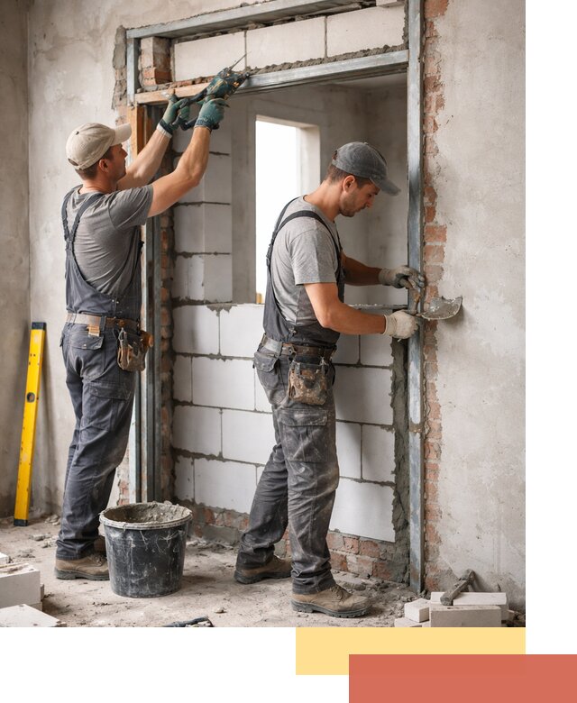 Закладка дверного проема под ключ в Дзержинске: демонтаж, монтаж, отделка