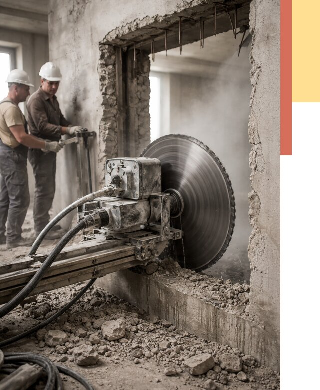 Алмазная резка проемов в Дзержинске от 4575 руб. быстро и недорого | ОТДЕЛОЧНИК-Дзр