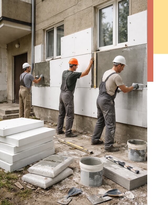 Утепление стен пенопластом в Дзержинске от 1779 руб. — недорого и под ключ | ОТДЕЛОЧНИК-Дзр