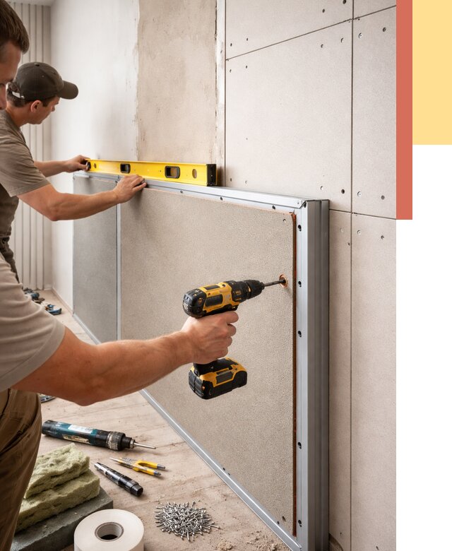 Шумоизоляция стен панелями ЗИПС в Дзержинске от 2237 руб./м² под ключ | ОТДЕЛОЧНИК-Дзр