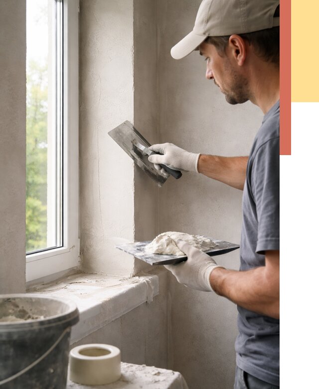 Штукатурка откосов в Дзержинске от 4575 руб/м² — услуги и выравнивание под ключ | ОТДЕЛОЧНИК-Дзр