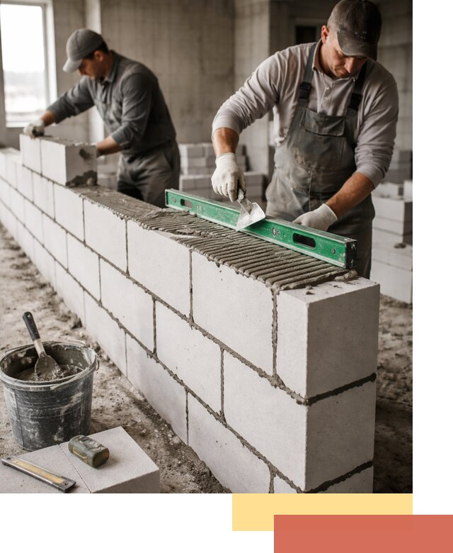 Кладка перегородок из газобетона в Дзержинске быстро и качественно