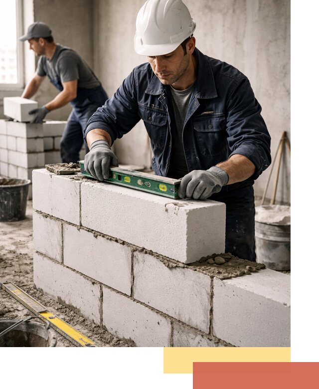 Кладка перегородок из пеноблока под ключ в Дзержинске