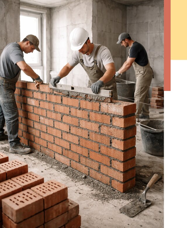 Кладка перегородок из кирпича в Дзержинске от 3558 руб. за м² | ОТДЕЛОЧНИК-Дзр