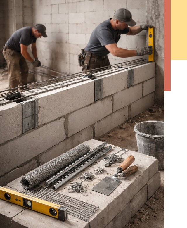Армирование кладки перегородок в Дзержинске от 763 руб. под ключ | ОТДЕЛОЧНИК-Дзр