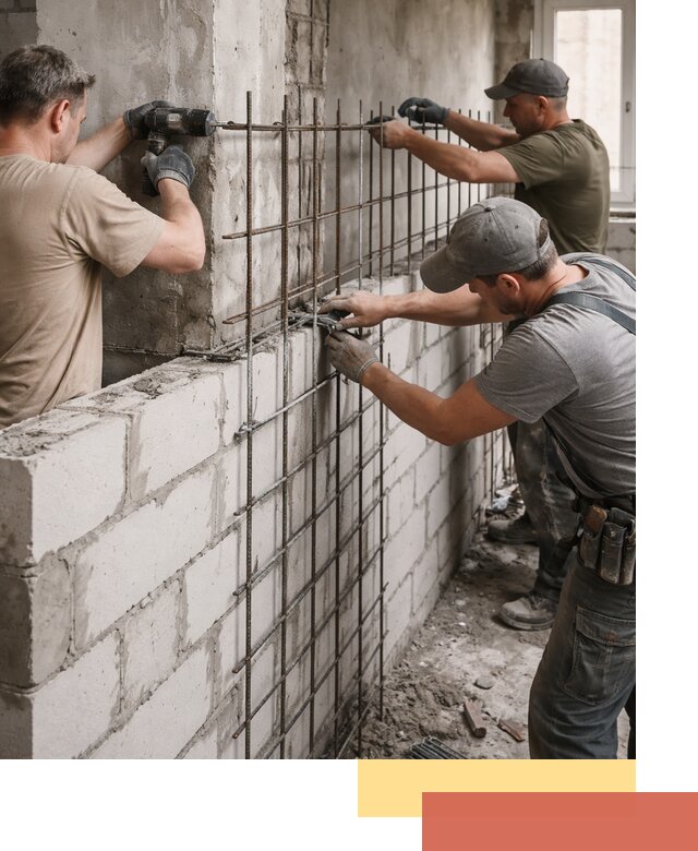 Армирование кладки перегородок в Дзержинске профессионально и надёжно