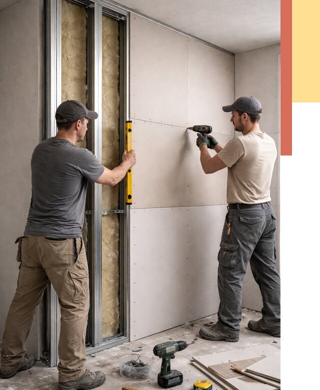 Монтаж двухслойной перегородки из гипсокартона в Дзержинске от 1474 руб. | ОТДЕЛОЧНИК-Дзр