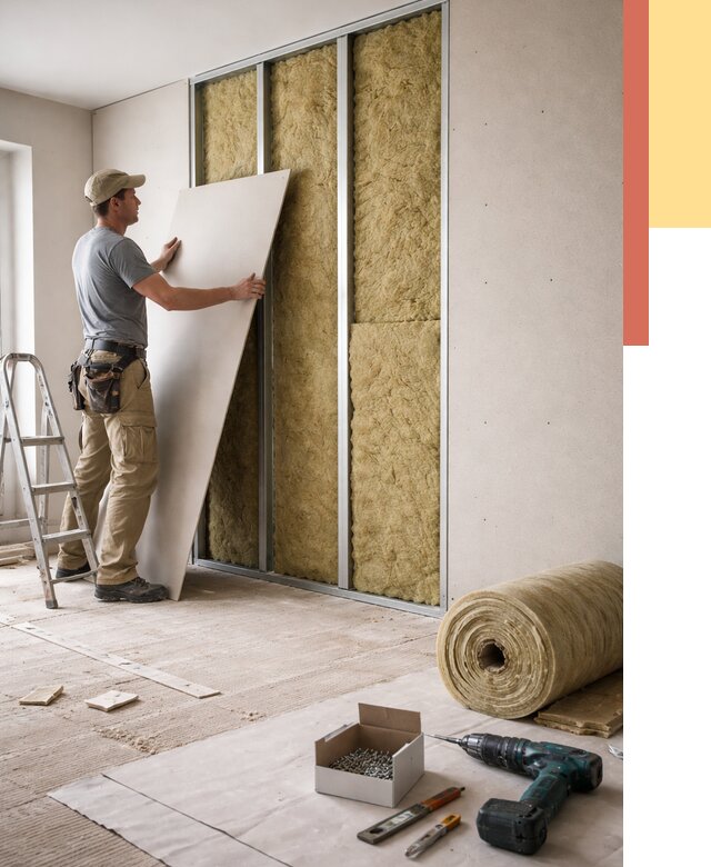 Перегородка из гипсокартона с шумоизоляцией в Дзержинске от 3172 руб. | ОТДЕЛОЧНИК-Дзр