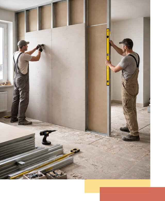 Зонирующая перегородка из гипсокартона под ключ в Дзержинске