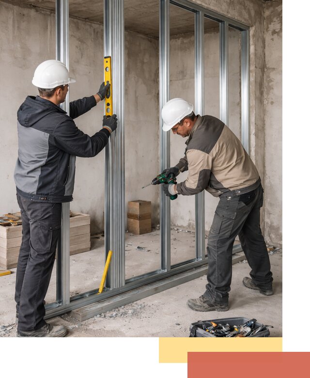 Монтаж каркаса перегородки из профиля в Дзержинске