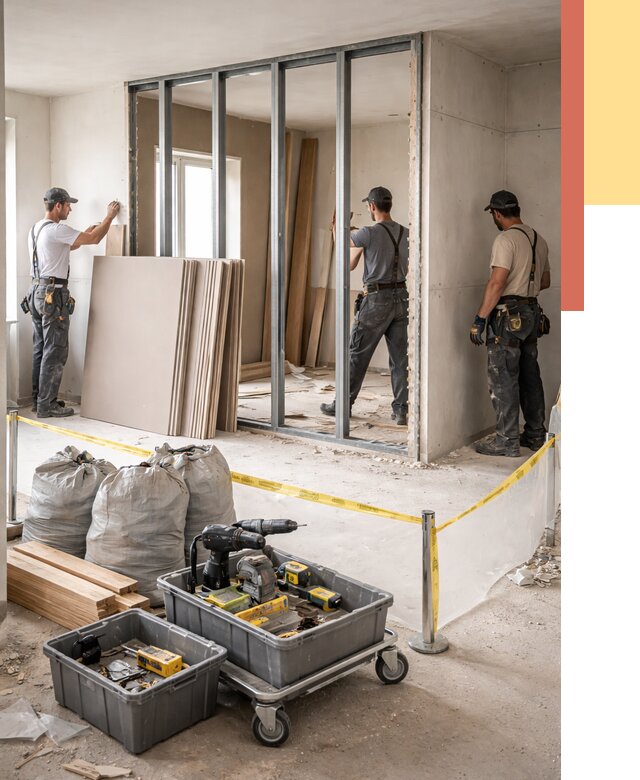 Перенос гипсокартонной перегородки в Дзержинске под ключ от 4575 руб. | Демонтаж и монтаж – ОТДЕЛОЧНИК-Дзр