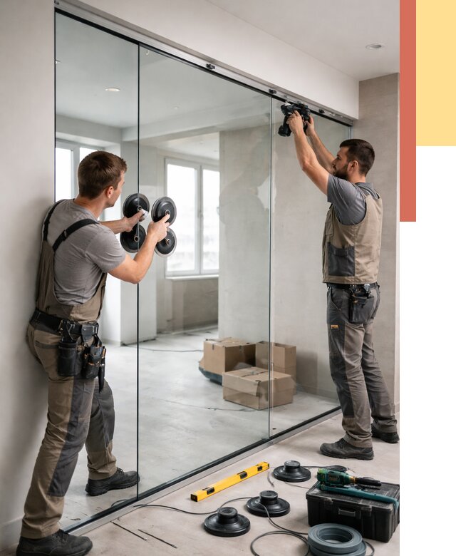 Монтаж стеклянных перегородок в Дзержинске от 6609 руб. | ОТДЕЛОЧНИК-Дзр