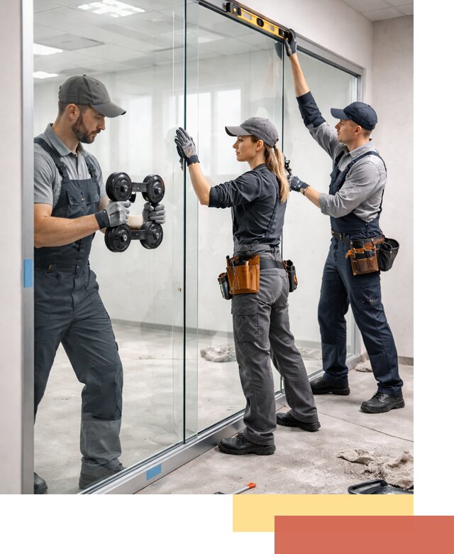 Профессиональный монтаж стеклянных перегородок в Дзержинске