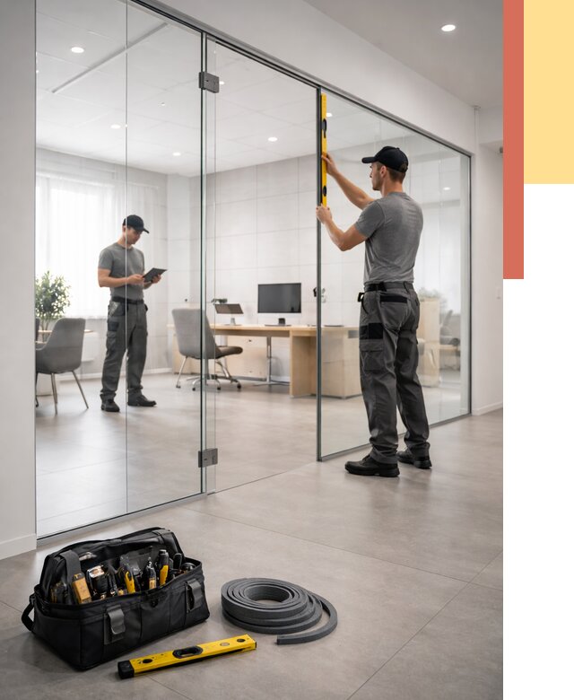 Цельностеклянные перегородки под ключ в Дзержинске от 9659 руб. — монтаж и цены | ОТДЕЛОЧНИК-Дзр