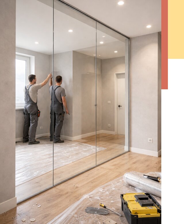 Безрамные стеклянные перегородки в Дзержинске — монтаж от 9659 руб. | ОТДЕЛОЧНИК-Дзр