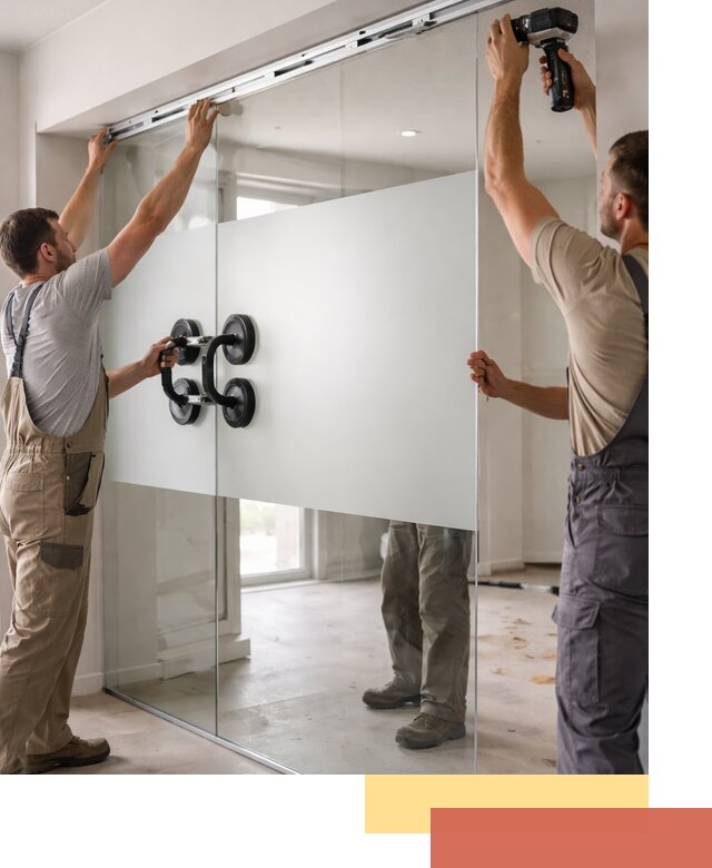 Матовые стеклянные перегородки под ключ в Дзержинске